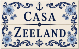 Handbeschilderd Portugees Naambord | 6 tegels | 45 x 30 cm | Patroon 47