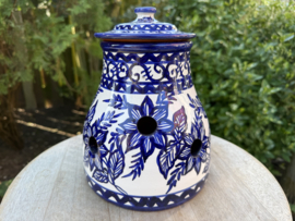 Handgemaakte Knoflookpot & Uienpot Beja | Portugees Aardewerk Blauw/Wit