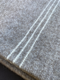 Wollen omslagdoek gemêleerd bruin met strepen 250x70cm