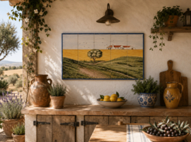 Portugees Tegeltableau Alentejo (15 tegels) | 75 x 45 cm | Handbeschilderd