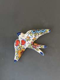 Keramische zwaluw met patroon 20x14cm