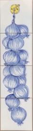 Handbeschilderd tegelpaneel Cebolas (4 tegels 15x15cm)