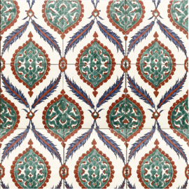 Handbeschilderd tegelpaneel Burdur (9 Iznik tegels 26x26cm)