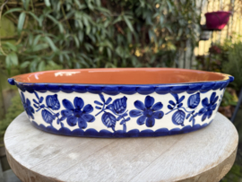 Handgemaakte Portugese Ovenschaal Ovaal Blauw | 3-4 Personen | Alentejo