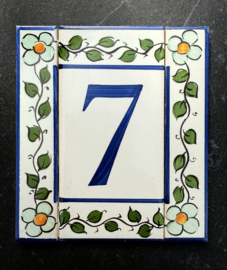 Keramische rand Lisboa / mintgroene bloemen (15x3cm)