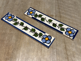 Keramische rand Lisboa / blauwe bloemen (15x3cm)