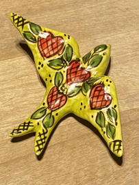 Keramische zwaluw met patroon 15,5x12cm