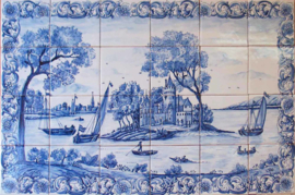 Handbeschilderd tegelpaneel São Bento (24 tegels 14x14cm)