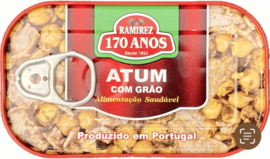 Portugese tonijn in kikkererwten salade Ramirez 120 g.