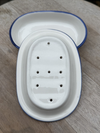 Portugese Ovale Zeepschaal Douro Azul | Handbeschilderd Steengoed | 15 cm