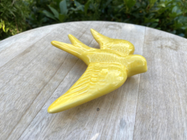 Keramische zwaluw felgeel 16x12,5cm