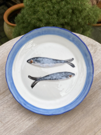 Ronde schaal met lage gebogen rand Ø16,5cm / Sardines (R.562p)