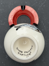 Handbeschilderde Waterasbak Sardines | Rood | Portugees Steengoed | Ø 12 x 7 cm