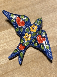 Keramische zwaluw met patroon 15,5x12cm