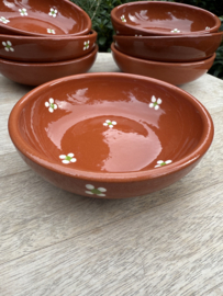 Handgemaakt Laag Rond Schaaltje | Mafra Bloemen | Portugees Aardewerk | Ø 13 x H 4 cm