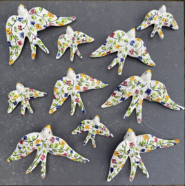 Handgemaakte Portugese Zwaluw | Patroon Coimbra | Wanddecoratie S (10 cm)