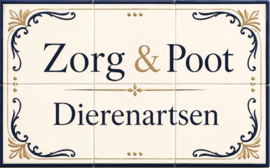 Handbeschilderd Portugees Naambord | 6 tegels | 45 x 30 cm | Patroon 64