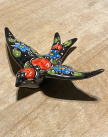 Keramische zwaluw met patroon 15,5x12cm