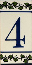 Keramische tegel Lisboa / cijfer 4 (15x7,5cm)