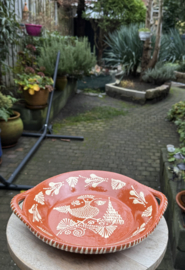 Ronde Schaal met Handgrepen | Portugees Aardewerk | Ø 29,5 x H 5 cm
