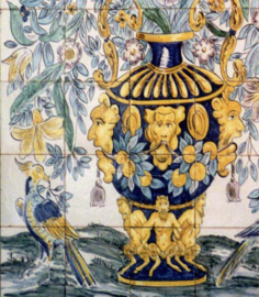 Handbeschilderd tegelpaneel Oriente (35 tegels 14x14cm)