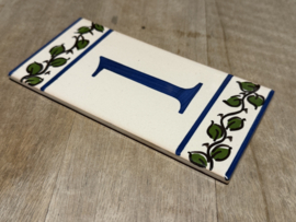Keramische tegel Lisboa / cijfer 1 (15x7,5cm)