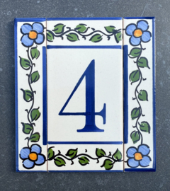 Keramische rand Lisboa / blauwe bloemen (15x3cm)