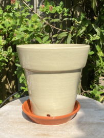 Bloempot met schotel nr.3 Millennium / zandkleur / groot