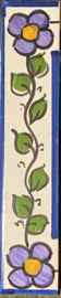 Keramische rand donkerpaarse bloemen (15x3cm)