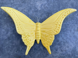 Keramische vlinder geel 17x23cm