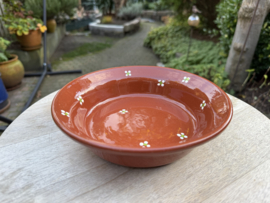 Handgemaakt Diep Bord Rond | Mafra Bloemen | Portugees Aardewerk | Ø 19,5 cm