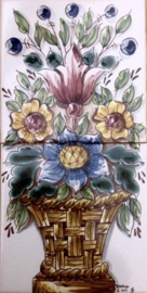 Handbeschilderd tegelpaneel Flores (2 tegels 15x15cm)