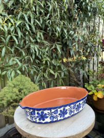 Handgemaakte Portugese Ovenschaal Ovaal Blauw | 3-4 Personen | Alentejo