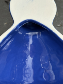 Portugese Wandlantaarn Faro | Handgemaakt Steengoed | Paarsblauw Geglazuurd | 30 cm