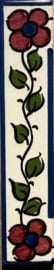 Keramische rand Lisboa / rode bloemen (15x3cm)