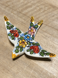 Keramische zwaluw met patroon 15,5x12cm