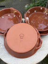 Handgemaakte Ronde Serveerschaal met Handvatten | Mafra Bloemen | Portugees Aardewerk | Ø 20 x H 3,5 cm