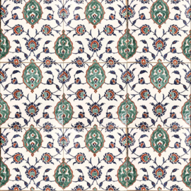 Handbeschilderd tegelpaneel Yozgat (9 Iznik tegels 26x26cm)