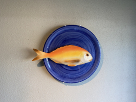 Diepzeeblauw rond bord Ø30cm met geïntegreerde Diepzeeroodbaars + gratis bordenspanner