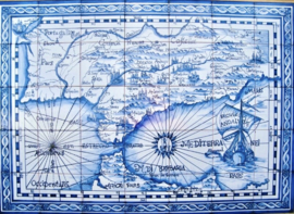 Handbeschilderd tegelpaneel Iberia (35 tegels 15x15cm)