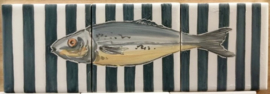 Handbeschilderd tegelpaneel Carapau / visjes collectie (3 tegels 15x15cm)