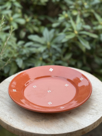 Handgemaakt Rond Bord | Mafra Bloemen | Portugees Aardewerk | Ø 24,5 cm