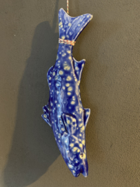 Keramische kabeljauw kobaltblauw 26x8,5cm