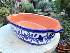 Handgemaakte Portugese Ovenschaal Ovaal Blauw | 3-4 Personen | Alentejo