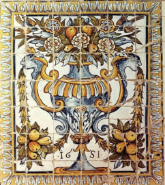 Handbeschilderd tegelpaneel Seteais (42 tegels 14x14cm)
