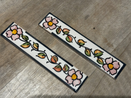 Keramische rand Porto / roze bloemen (15x3cm)