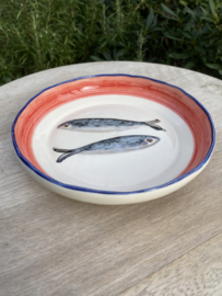 Ronde schaal met lage gebogen rand Ø16,5cm / Sardines (R.562p)