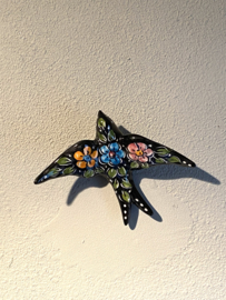 Keramische zwaluw met patroon 15,5x12cm