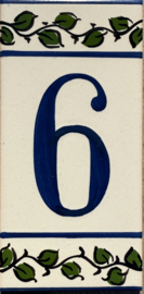 Keramische tegel Lisboa / cijfer 6 (15x7,5cm)