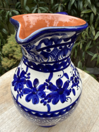 Schenkkan "Monsaraz" | Klassiek Blauw Bloemmotief | Handgemaakt Portugees Aardewerk | 1 Liter